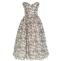 French Style Colory Print Mesh Strapless Women Dress Splicing Slim Fit A-Line Long Dresses 2025 Spring Summer New voguable