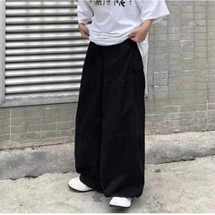 Voguable Vintage Baggy Cargo Pants Men Parachute Wide Leg Trousers Male Oversize Retro Loose Casual Japanese Streetwear Hip Hop voguable