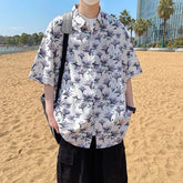 Voguable Men's Stylish Summer Short Sleeve Hawaiian Shirt Tropical Floral Print Breezy Lightweight Casual Beachwear Fashion voguable