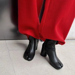 Boots Women New Genuine Leather Boots Women Shoes Zipper High Heels Ankle Boots for Ladies Autumn Winter Fashion Botas voguable