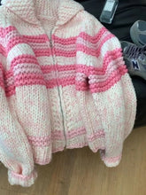 Lazy Wind Women Sweet Cute Cardigan Sweaters Vintage Striped Long Sleeve Loose Knitted Jacket Fall Winter Soft Warm Female Tops voguable