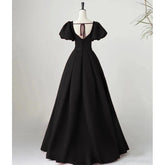 Voguable Black Evening Dress Short Sleeve Long Style Skirt New Summer Banquet Formal Dress Women Elegant Long Clothes voguable