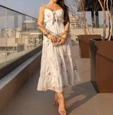Voguable Summer New Women's Fashion Casual Solid Color Sleeveless Strapless Strapless Dress with Bareback Strap voguable