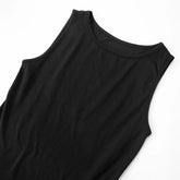 Voguable High Waisted Sleeveless Splicing Dress For Women Solid Color Pleated Round Neck Clubs Party Summer New Slim Mini Dress lollapalooza outfit spring outfits voguable