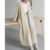 Voguable Casual Lazy Style Loose Solid Color Long Women Knitted Cardigan Autumn Winter Simple Elegant Versatile Sweater Coat Fashion New voguable