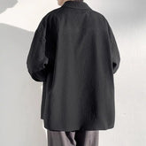 Spring Autumn New Fashion Turn-down Collar Long Sleeve Solid Color Striped Blouse Men's Clothing Korean Button All-match Shirts voguable