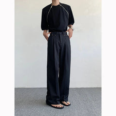 Black Oversized Suit Pants Men Fashion Social Mens Dress Pants Korean Loose Straight Wide Leg Pants Mens Office Formal Trousers voguable