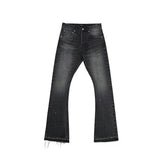 Voguable Retro Washed American Style Graffiti Distressed Wide Leg Jeans Men Women Loose Fit Long Trousers Casual Straight Cut Pants voguable