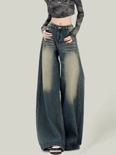 Women Streetwear Retro Jeans Loose High Waist Y2K Denim Pants Casual American Harajuku Fall Female Pockets Wide Leg Trousers New voguable
