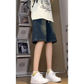 Summer Denim Shorts Men Fashion Retro Shorts Men Japanese Streetwear Hip-hop Loose Black Denim Shorts Mens Vintage Jeans Shorts voguable