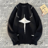 Men Sweater Streetwear New Retro Hole Fringed Loose Versatile Long Sleeve Pullover gotmes-shop