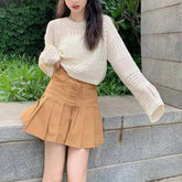 Long Sleeve Pointelle Knit Top Women Sheer Openwork Boxy-fit Crew Neck Pullovers Sweater Female Teen-girl Boho Vacation Outfit voguable