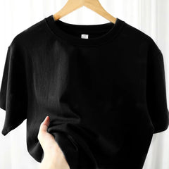 100% Cotton T-shirt Men Women Solid Color O Neck Short-sleeved Tops Summer Korean Loose Half-sleeve T Shirt Unisex M-4XL voguable
