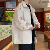 New jacket man Spring Windbreaker Men's Casual Climbing Waterproof Jacket Solid Lapel coat Unisex Fashion Gorpcore Youth