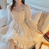 Voguable Long Sleeve Kawaii Lolita Dress Women Casual Vintage Mini Dress Female Japanese Fairy Aesthetic Style One Piece Dress voguable
