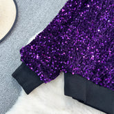 Voguable Spring Autumn Loose Jacket Long Sleeved Casual Fashion Baseball Sequin Women Coats voguable