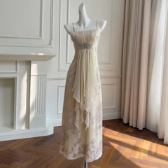 Fashion Women Dress Sleeveless Suspenders Lace Patchwork Brooch Female Summer Party Dresses New Tide 3QW1323 voguable