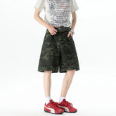 Mens Camo Cargo Shorts Summer Outdoor Casual Loose Fit Beach Hiking Tactical Military Camouflage Army Style Comfort Shorts voguable