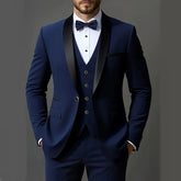 Voguable Men's 3pcs Suit Set, Jacket + Vest + Pants, Fashionable High-Quality, Suitable for Weddings, Parties and Formal Occasions voguable