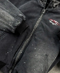 Vintage Washed Jacket Y2K Zipper Hoodie Mens Rock Hip Hop Retro Embroidery Oversized Hoodie Sweatshirt Zipper Jacket Coats