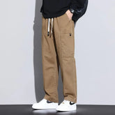 Elegant Fashion Harajuku Slim Fit Ropa Hombre Loose Casual Cargo Pants Sport All Match Solid Pockets Straight Cylinder Trousers voguable