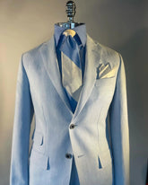 Voguable Sober Men's Suit 2 Pieces Blazer Pants Bow Collar Single Breasted Buckle Business Work Wear Wedding Prom Costume Size Color voguable