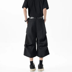 New Wide Leg Casual Pants mens Loose Fit Elastic Waist Outdoor Sport Capri Wrinkle Design Comfy Trousers for Women Men voguable