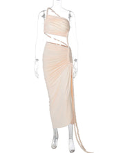 Off-shoulder Thigh High Split Sexy Maxi Dress For Women Fashion Strapless Sleeveless Ruched Bodycon Club Party Dress voguable