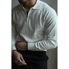 Autumn Clothing Men's Clothing Luxury Knitted Polo Shirt Casual Fashion Zippers Solid Color Long Sleeve Pullovers Leisure Shirts voguable