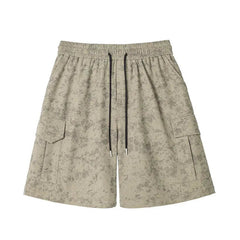 Summer Men Camo Cargo Shorts Elastic Waist Adjustable Outdoor Casual Large Pockets Military Tactical Breathable Fashion voguable