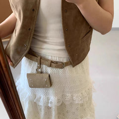 Y2k Aesthetic Frosted Women Simple Waist Packs Korean Fashion All Match Solid Bags Streetwear Vintage Trendy Ins Femlae Handbags voguable