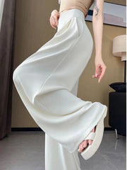 Loose Casual Suit Wide Leg Pant Women Elegant Korean High Waist Fashion Trousers Chic Simple Solid Female Black Pants New voguable