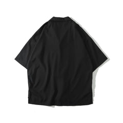 Button Up Solid Coloar Men's Shirt Summer Oversized Plain Basic Shirt for Man 2 Colors voguable