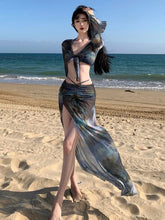 New Bikini Women's Four-Piece Long Skirt Sexy Europe And The United States Slim Spa Resort Bathing Suit