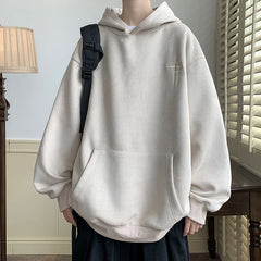 Voguable Men Hoodies Streetwear Vintage Embroidered Suede Hooded Sweatshirt High Quality Hoodie Luxury Brand Unisex Pullover Y2k Clothing voguable