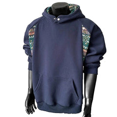 New American Retro Men's Hooded Sweatshirt Casual Harajuku Navy Patchwork Long Sleeve Pullover Autumn High Quality Hoodies M-3XL voguable