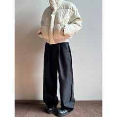 Grey Black Suit Pants Men Fashion Society Mens Dress Pants Korean Loose Casual Wide Leg Pants Mens Office Formal Trousers M-3XL voguable