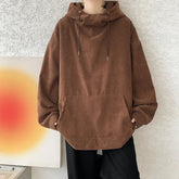 Voguable Harajuku Corduroy Hoodies Men High Quality Streetwear Loose Y2k Hip Hop Hooded Sweatshirts Couple Clothing Female Pullovers voguable