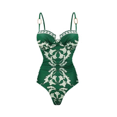 New 2Pcs Deep V Swimsuit Women Sexy Swimwear With Long Skirt Floral Bikini Push Up Biquini Female Bathingsuit Beachwear Cover Up voguable