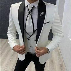 Voguable Classic Groom Wedding Suits For Men Slim Fit Formal Party Dinner Prom Business Male Suit 3 Pcs (Blazer+Pants+Vest)Costume Homme voguable