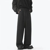 Spring Beige Casual Pants Men Fashion Black Wide Leg Pants Men Streetwear Korean Loose Straight Pants Mens Green Trousers voguable