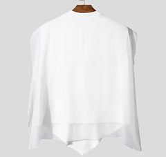 Men Tank Tops Mesh Patchwork O-neck Sleeveless Bow Summer Unisex Tee Tops Streetwear Fashion Casual Men Clothing S-5XL voguable