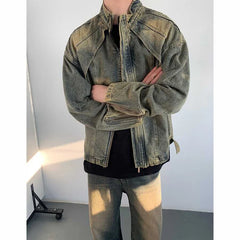 2024 American Zipper Denim Jacket High Quality Outwear High Street Design Denim Jacket Man Woman Hip Hop Retro Coats y2k fashion voguable