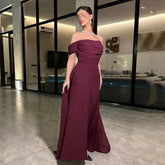 Evening Dress Women Chiffon Off The Shoulder Pleats Prom Gown Wedding Party For Mother dress Customzied voguable