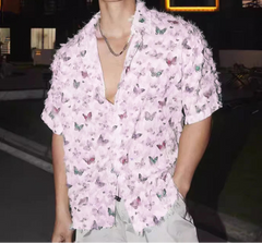 Fashion Men Shirt Printing Tassel Lapel Short Sleeve Oversize Casual Men Clothing Summer 2025 Male Shirts Camisas S-5XL voguable