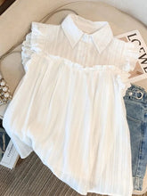 Elegant Sweet White Shirt Women Casual Ruffles Flying Sleeve Blouse Summer Cute Loose Design Female All Match Vintage Tops voguable