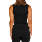 Coquette Tank Tops Summer Women Floral Print Boat Neck Sleeveless T Shirts Vest y2k Fairycore Clothing Streetwear voguable