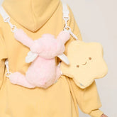 Patchwork Fluffy Cartoon Star Top-Handle Bags Women Sweet Y2k Aesthetic Chic Shoulder Bag Fashion Kawaii Cute Handbags Purses voguable