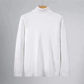 New Korean Fashion Men Sweater Light Luxury Trendy Turtleneck Knit Solid Color Pullover Leisure Retro Long Sleeve Basic Knitwear voguable