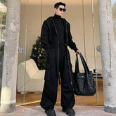 Voguable 2024 Spring Fashion Personality Asymmetric Design High Street Hooded Jacket Baggy Casual Pants Men Two-piece Sets voguable